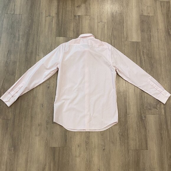 Banana Republic Slim Fit Non-Iron Dress Shirt — Pink Dobby Stripe (Men’s M) - Picture 11 of 11